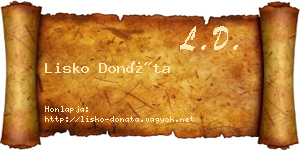 Lisko Donáta névjegykártya